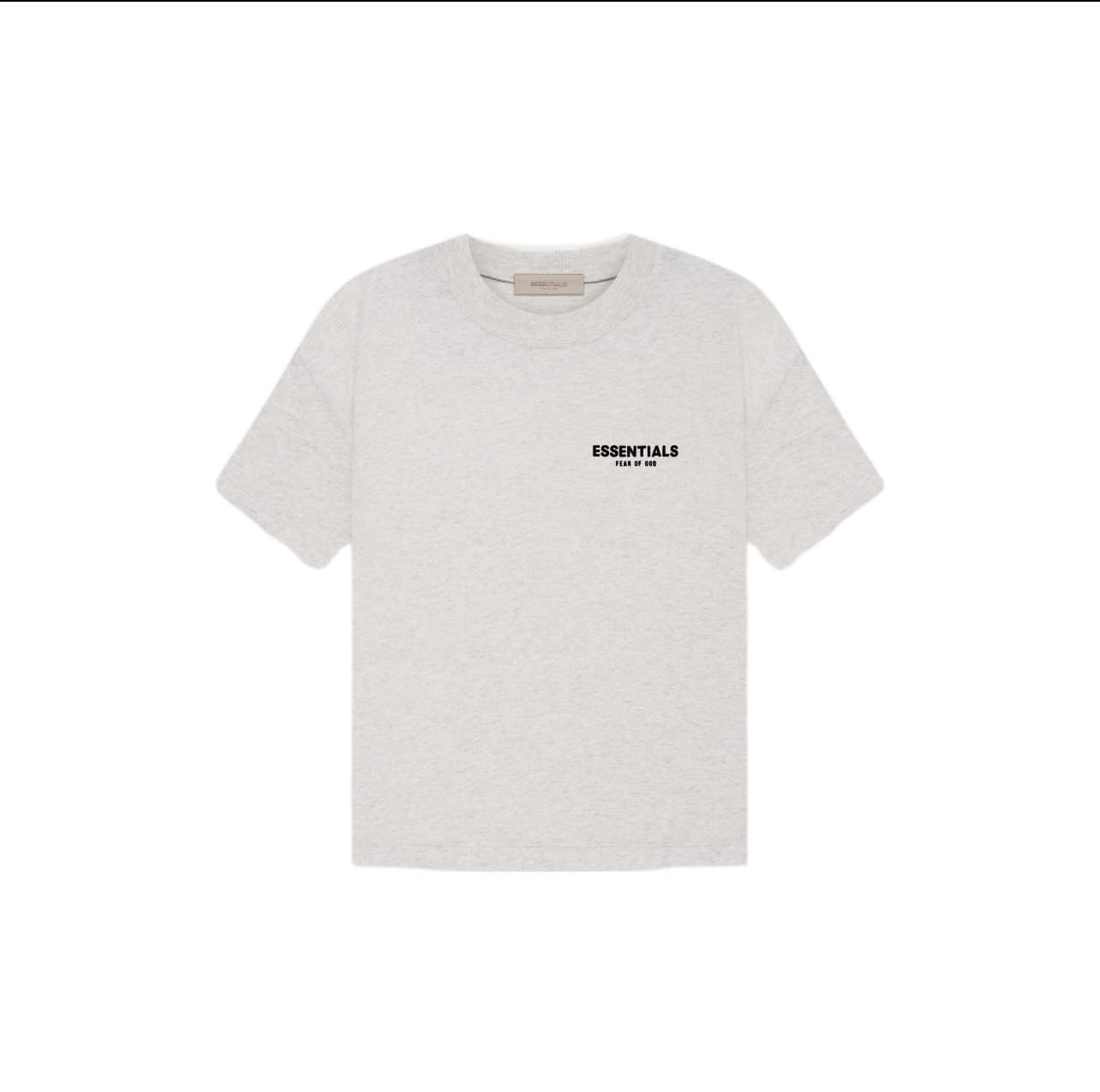 SS22-Essentials front and back flocked print short-sleeve Tee, breathable, comfortable, versatile, trendy, simple, slim fit