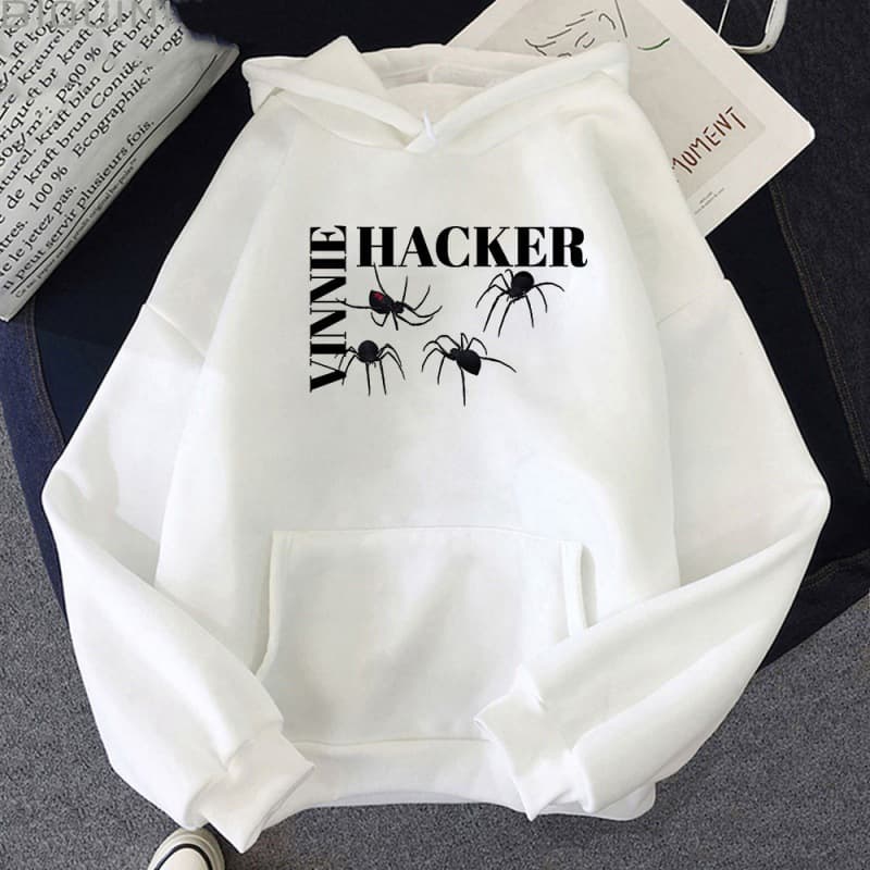 Vinnie Hacker Letter Print Sweatshirt Fall Winter Casual Trendy Couple Hoodie anime