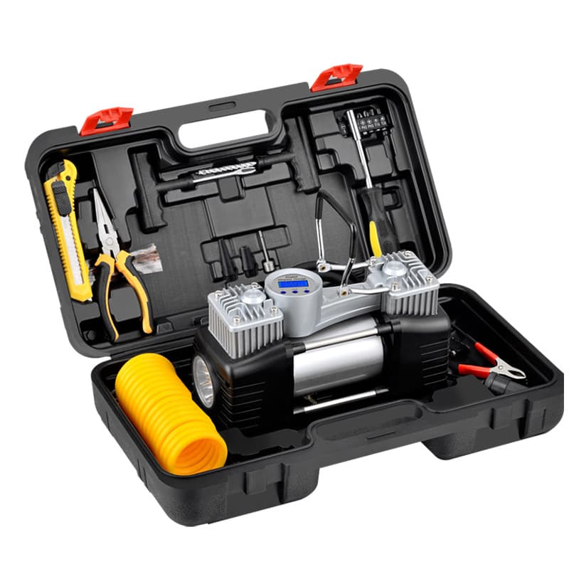 Car Tire Inflator, Metal Dual Cylinder, High Pressure, High Power, Portable, Off-Road Vehicle Electric Air Pump