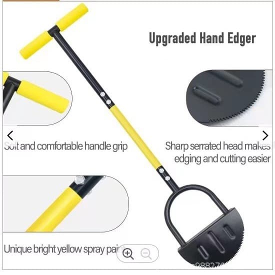 Manual Edge Trimming Shovel Serrated Lawn Edger with Handle Half-Moon Lawn Edge Tool Step Edge Trimming Shovel