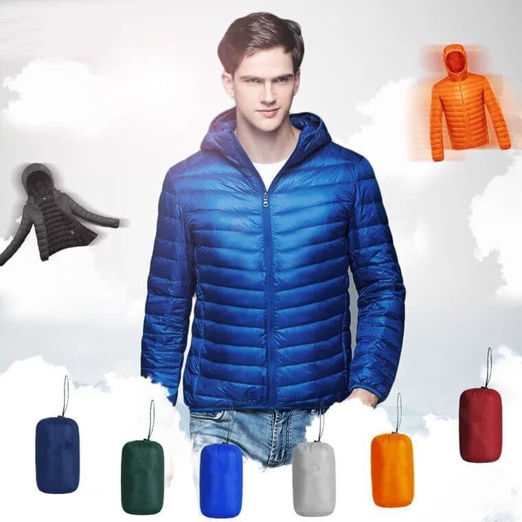 2025 Lightweight Down Jacket Men's Short Hooded Winter White Duck Down Ultra-Light Down Coat Men's Wear