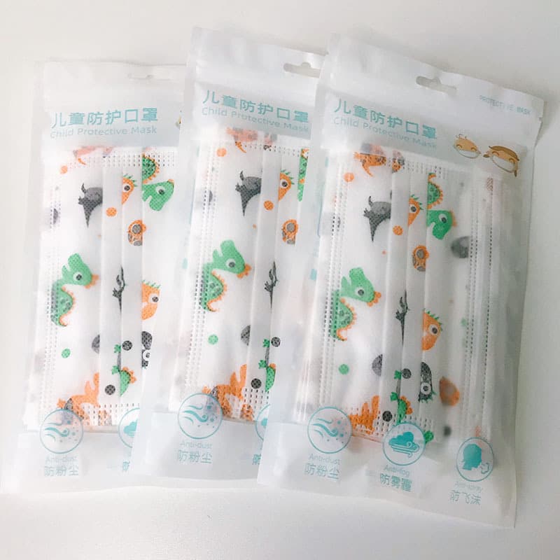 Factory 10-Pack Disposable Children's Cartoon Colorful Printed Protective Breathable Three-Layer Masks with Melt-Blown Fabric