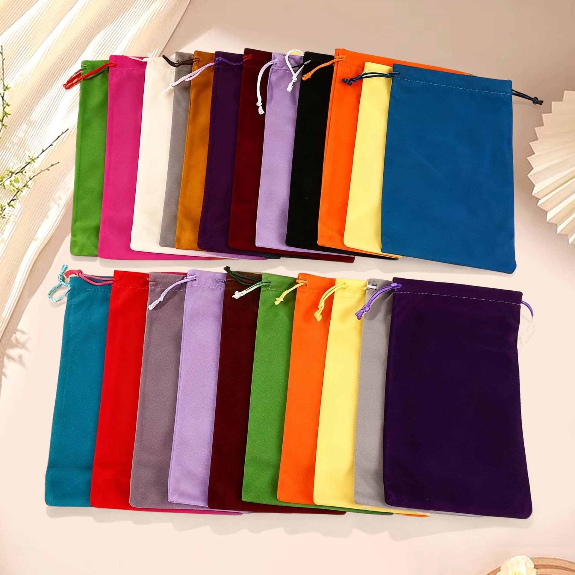 Korean-style drawstring velvet pouch, colorful dust-proof single-sided velvet small bag for jewelry gifts and storage
