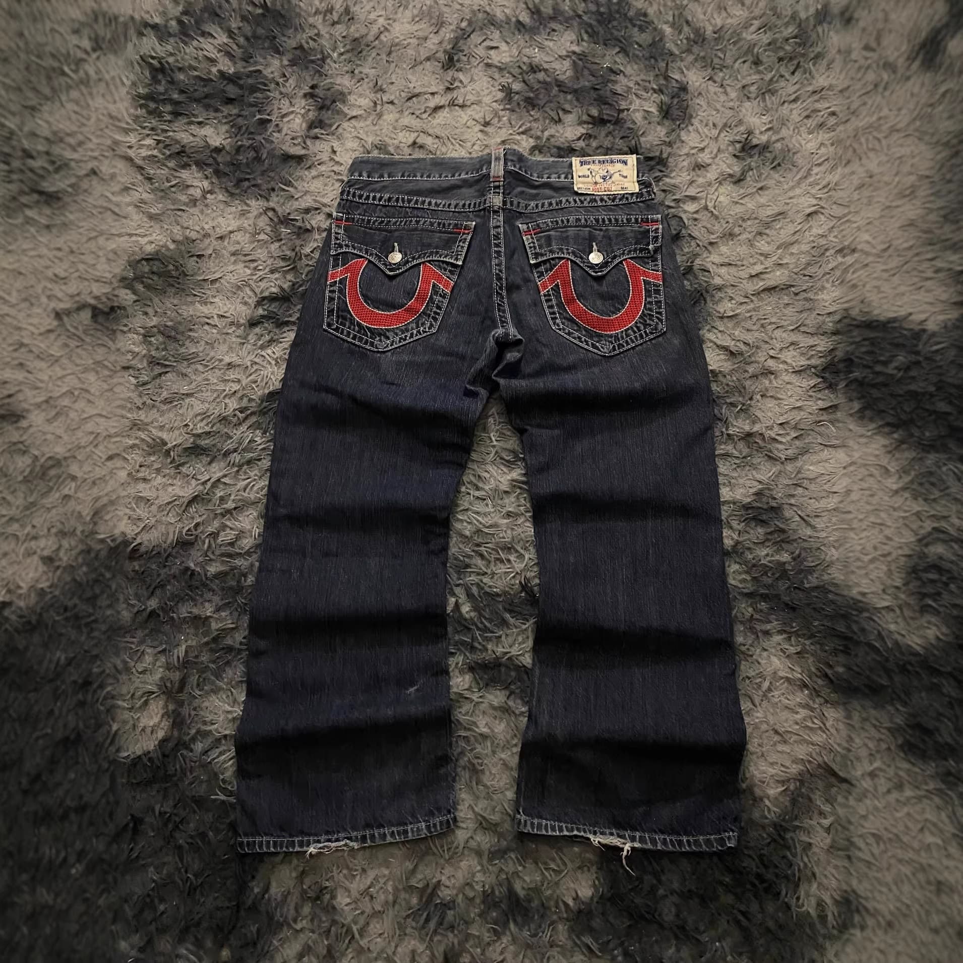 In Stock Cross-Border American Retro Embroidered Jeans Fashion Versatile Street Style Wide-Leg Straight-Leg Long Pants Trendy