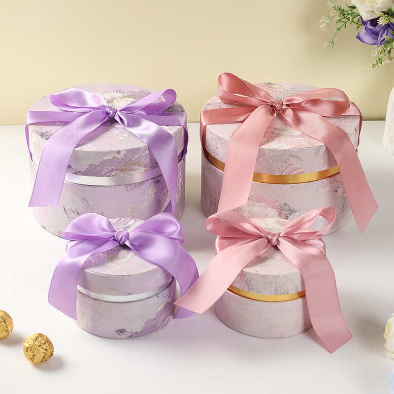 Wedding round wedding candy box large fold-free wedding bridesmaid gift box hug bucket empty box gift packaging box