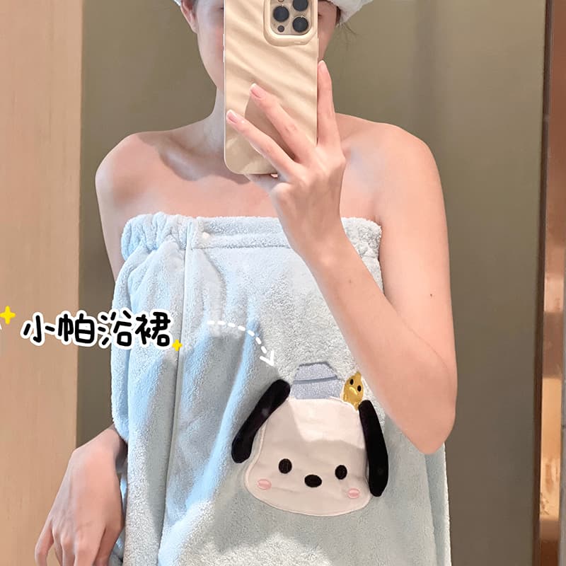 Yujiaya cute Pacha dog bath skirt, absorbent and quick-drying bath towel, women's wearable or wrap-around, summer swimming bathrobe, home