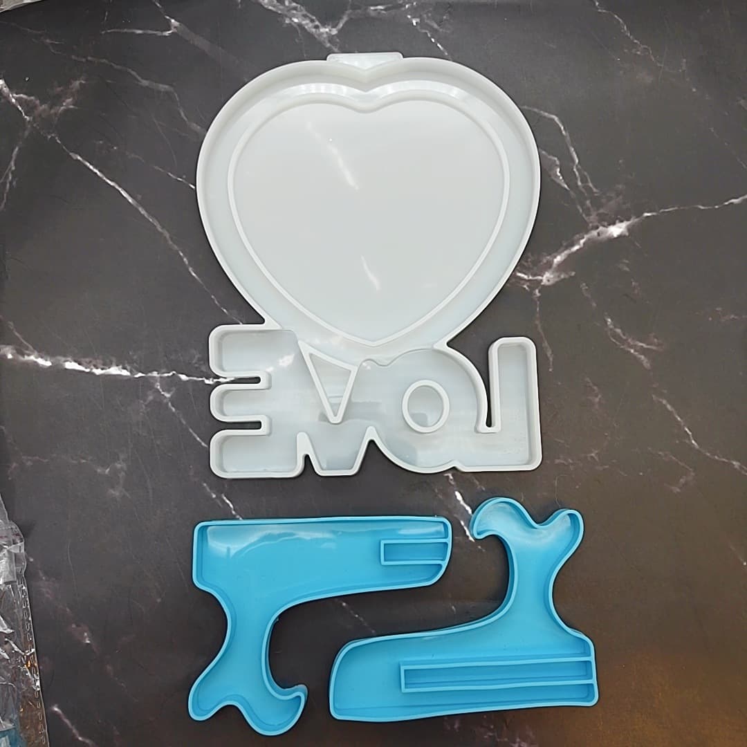 Cross-border Epoxy Resin Mold LOVE Photo Frame Valentine's Day Creative Ornament Photo Frame Stand Mold DIY Photo Frame Mold
