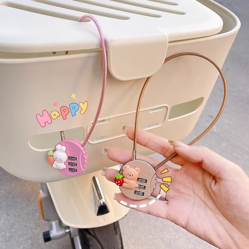 Compatible with Aima Yadea Electric Bike Basket Lock Anti-Theft Combination Lock Cute E-Bike Bicycle Basket Lock