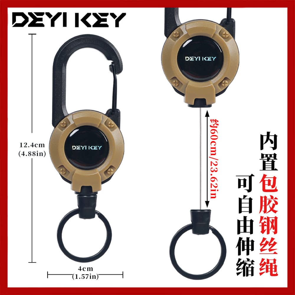 Backpack Keychain Belt Clip Retractable Lanyard Spring Buckle Black Outdoor Clip Auto Retractable Pull