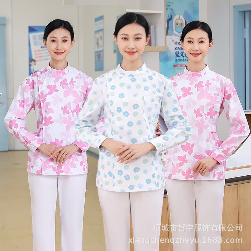 Beauty Salon Maternity Nurse Care Workwear Separate Set Hospital Floral Nurse Uniform Short Sleeve Dental Nurse Uniform Set