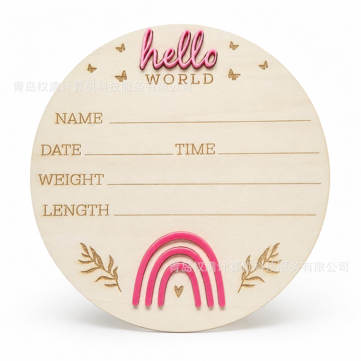 Cross-border Wooden Hello World Newborn Birth Announcement Board Photo Prop Welcome Birth Commemorative Month Sign