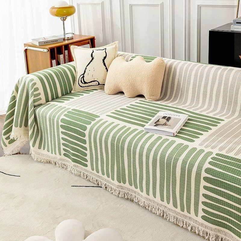 One-piece Sofa Cover Slipcover Universal Fit Nordic Living Room Sofa Throw Blanket All-Season Ice Silk