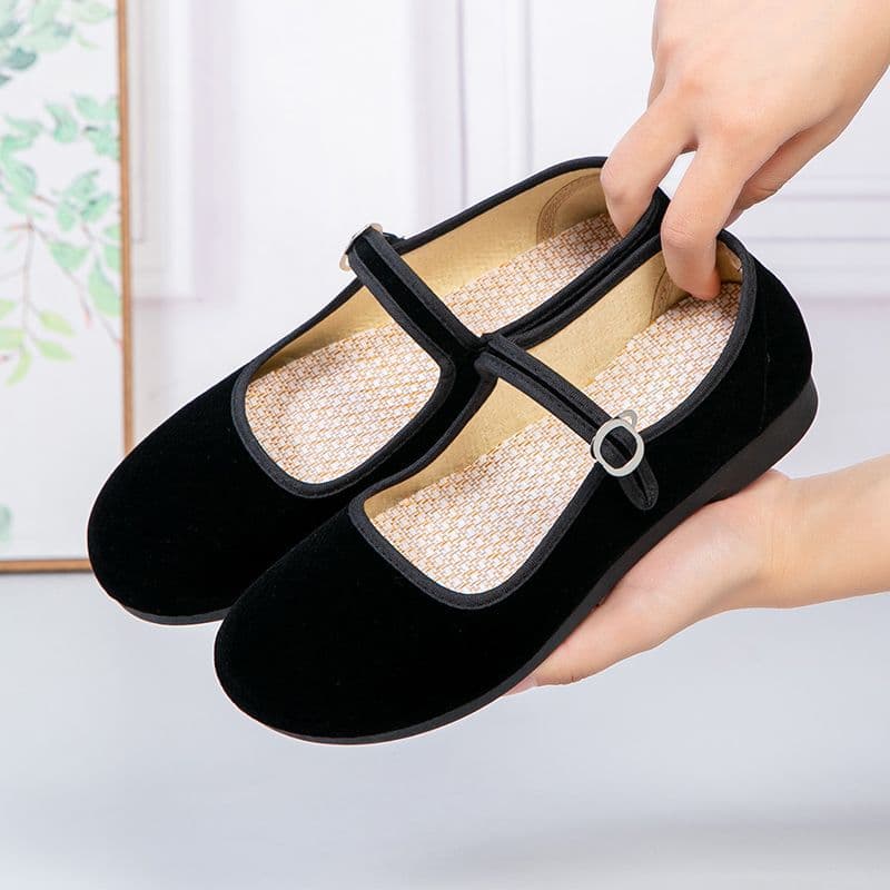 Classic Old Beijing Cloth Shoes for Women Hotel Staff Black Work Shoes Middle-Aged And Elderly Mothers Grandmothers Shoes