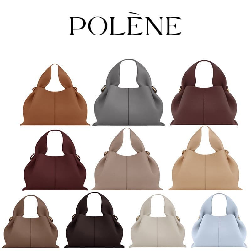 Cross-border Polene Cloud Bag Genuine Leather Handbag Simple Fashion Crossbody Bag Commute Versatile Dumpling Bag