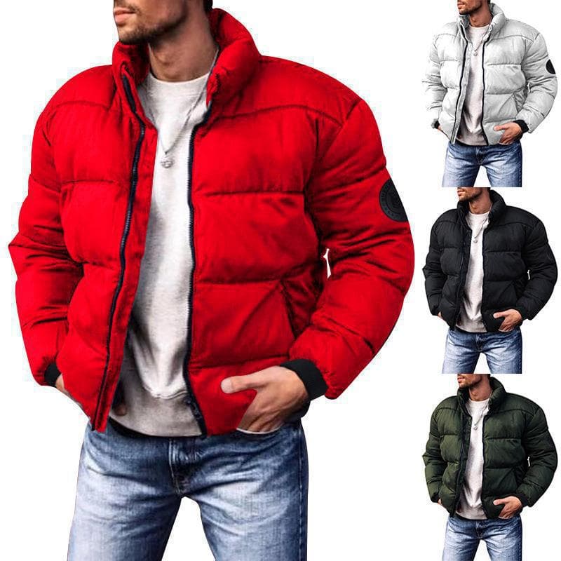 2025 New Men's Winter Cotton Jacket Winter Coat Stand Collar Down Cotton Padded Thick Men's Cotton Padded Jacket for Export Amazon