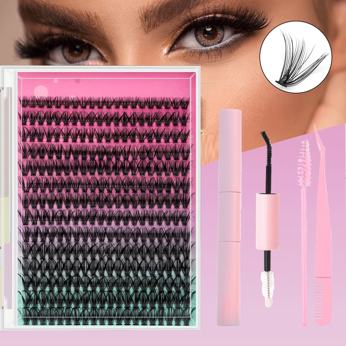 Heat Fusion Single Cluster 30D 40D False Eyelashes Wholesale Segmented Self-Grafting False Eyelashes Natural Thick Imported Fiber
