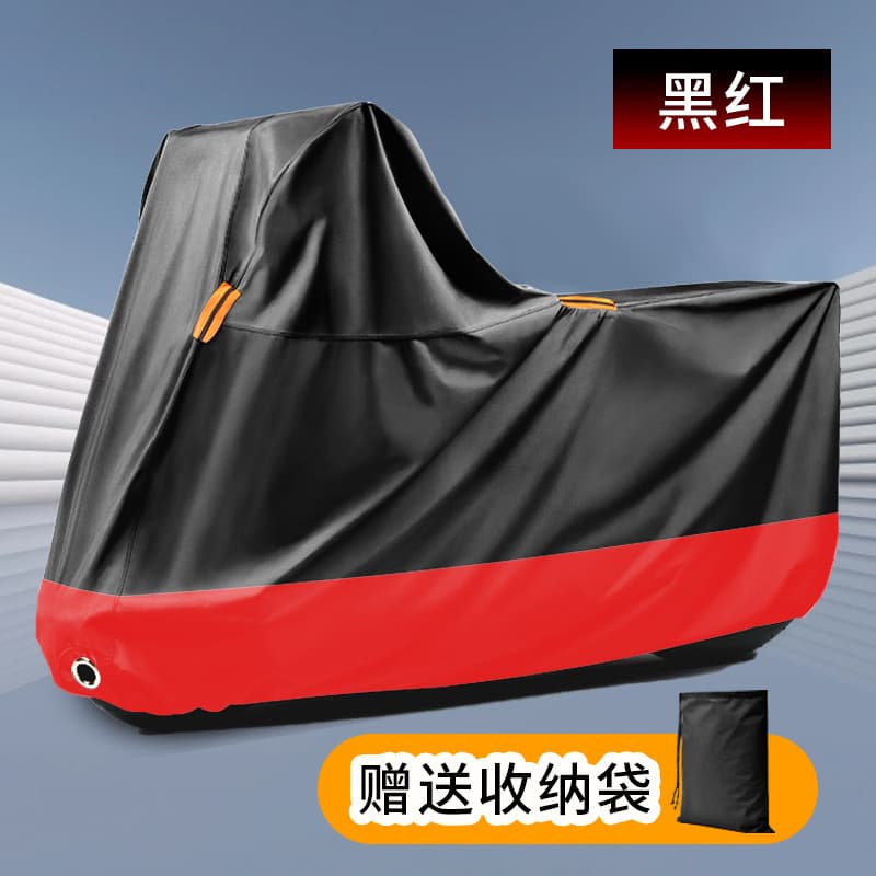 Thickened Black Motorcycle Cover Waterproof Oxford Cloth Silver Coated Anti-Rain Protection Motorcycle Dustproof Simple Style