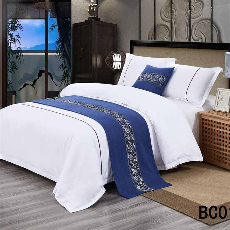 Nantong Textile Hotel Bed Runner Bedding Bed Flag Cushions Linen Ethnic Style Cotton Linen Bed Runner