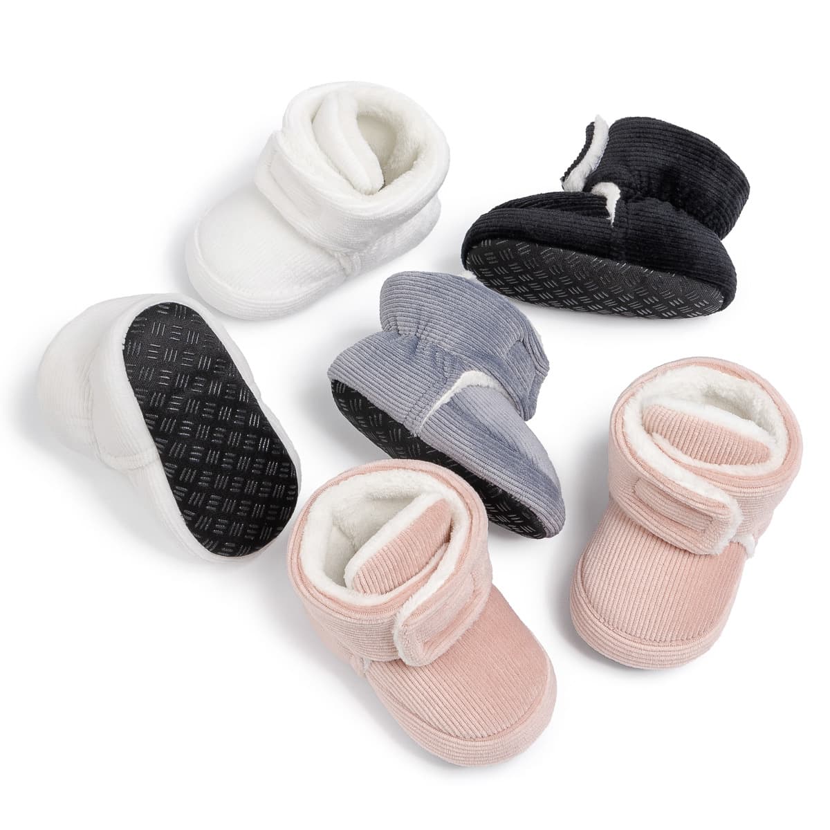 Cross-Border New Winter Warm Cotton Shoes Magic Tape Ankle Boots Soft-Soled Baby Walkers