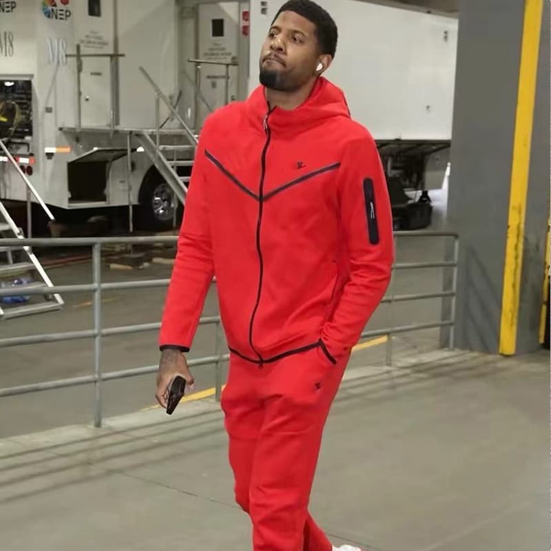 Cross-border spring and autumn men's suit fashion trend hooded jacket top casual trousers sports two-piece set