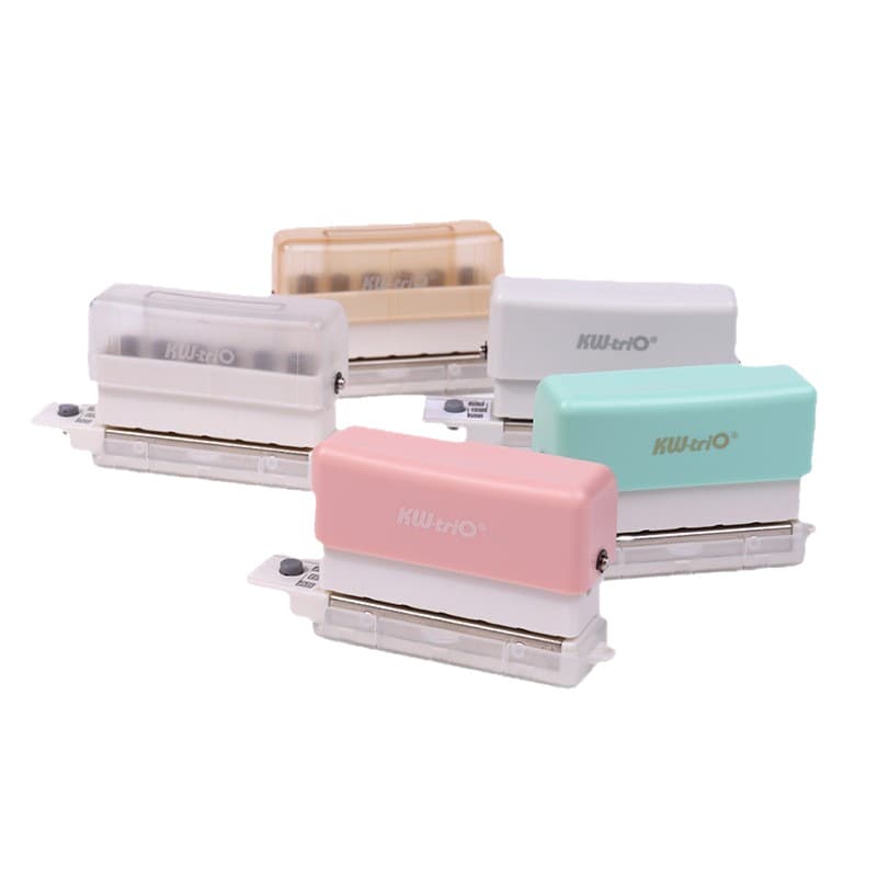 KDY 6-Hole Handheld Portable Punch, Mini Cute Multi-Hole Puncher, Manual Student Stationery Hole Punch