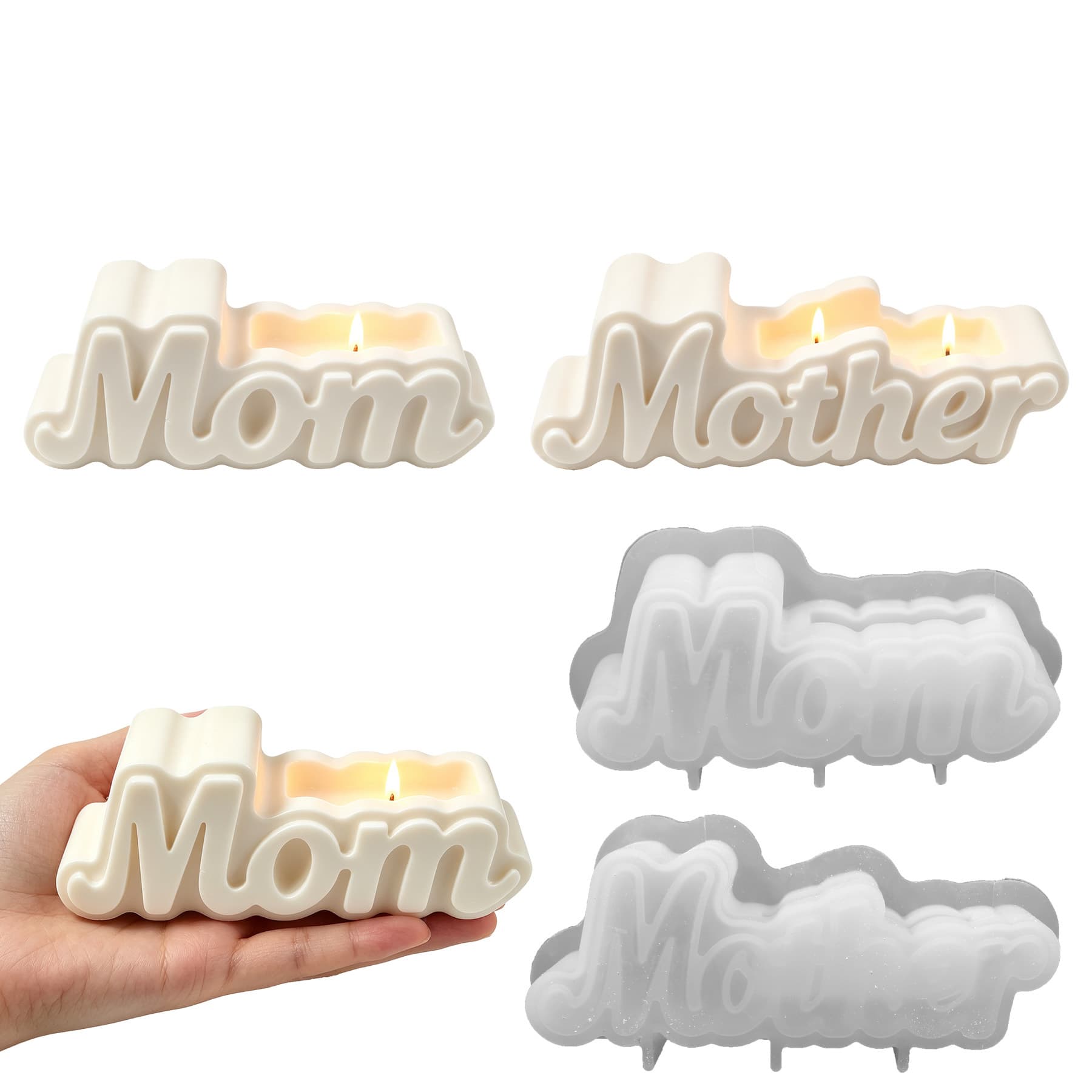 New Cross-border Mother Candle Cup Resin Silicone Mold Epoxy DIY Mother's Day Mom Plaster Ornament