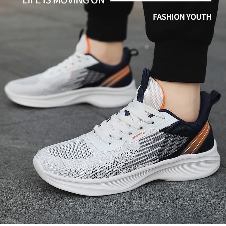 Spring 2024 Men's Sneakers Plus Size New Breathable Running Shoes Lightweight Comfortable Shoes Shock Absorption Running Shoes