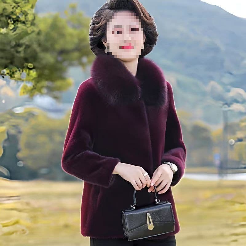 Mink coat for women, regular style, autumn and winter mink fur, middle-aged and elderly mother's wear, elegant top.