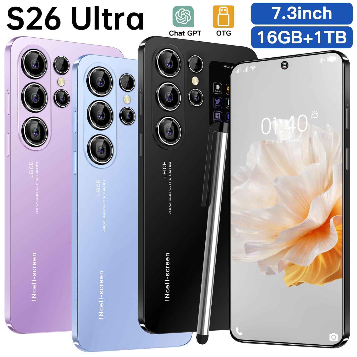 Cross-border mobile phone 7.3-inch S26Ultra spot 3+32G low-price Android smartphone factory wholesale dropshipping