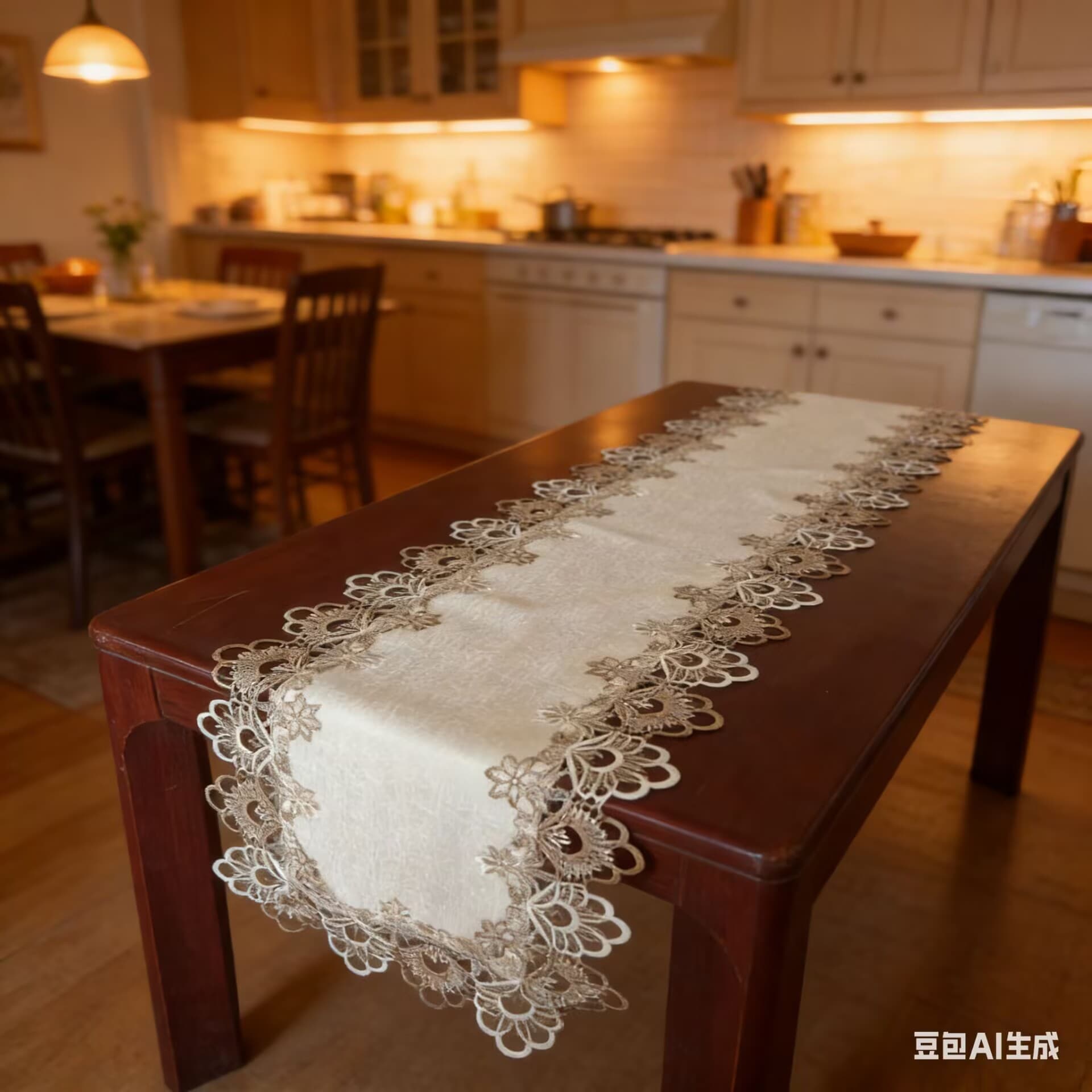 Light Luxury Cross-Border Hot Selling Lace Embroidered Table Flag Square Embroidered Placemat High-End Tablecloth Source Factory Wholesale