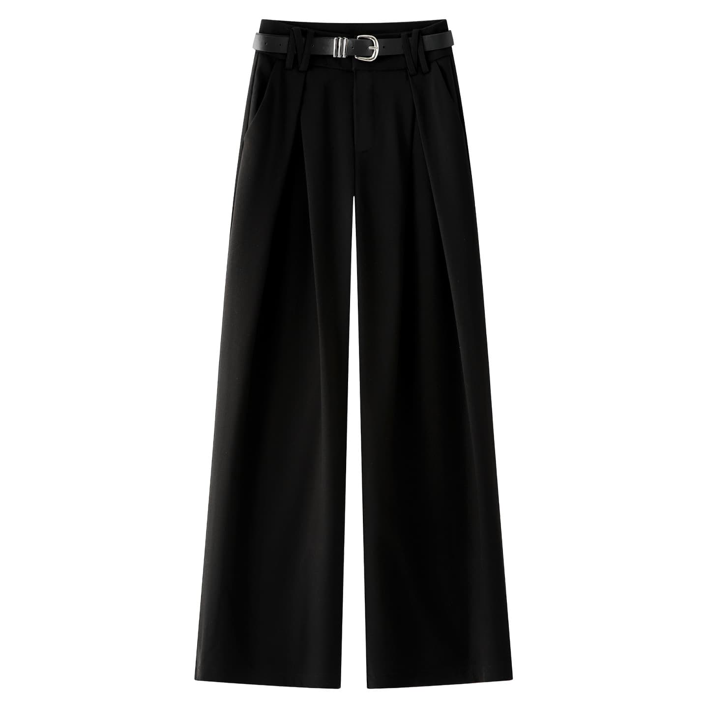 Black Wide-Leg Suit Pants for Women 2025 New Autumn High-Waisted Loose Slimming Look High-End Versatile Casual Straight Pants