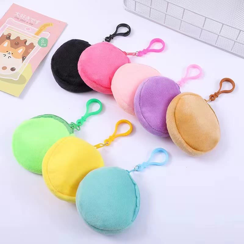 Cute Creative Backpack Style Coin Purse Hangable Keychain Bag Accessory Minimalist Earphone Storage Pouch Plain Bag