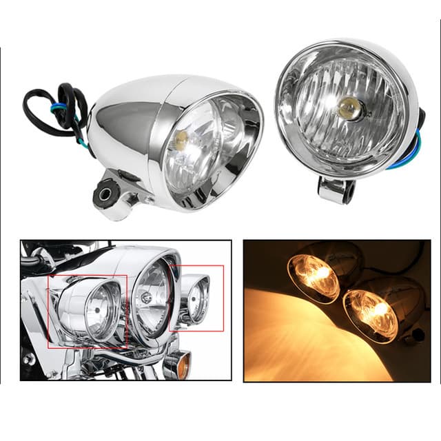 Motorcycle Accessories Harley Cruiser Chopper Universal Retro Bullet Style Auxiliary Fog Light Driving Light