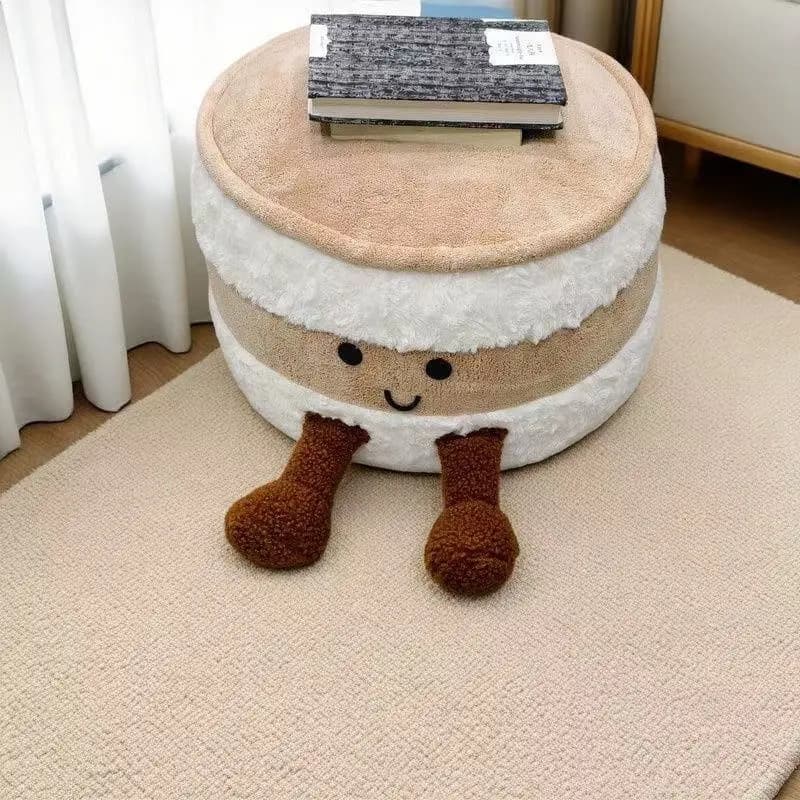 Cute bread-shaped footstool, living room sofa footstool, tatami cushion, detachable shoe changing stool, decorative stool