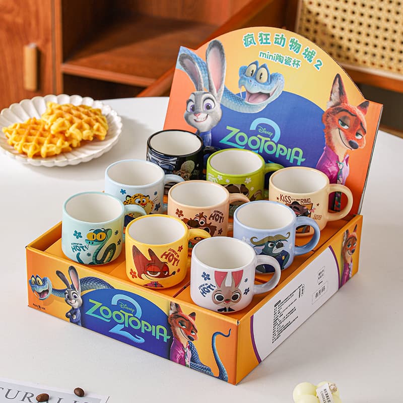 Disney Zootopia 2 Ceramic Mug Gift Box Cute Cartoon Coffee Cup Home Birthday Gift