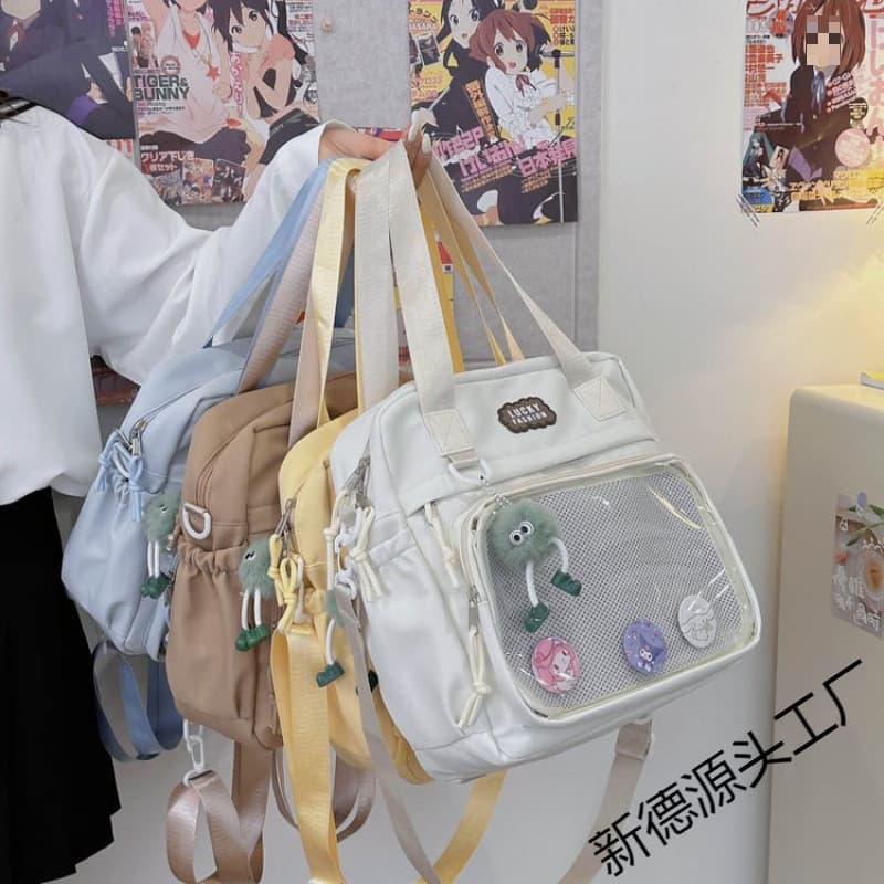 Japanese Style Versatile High Appearance Single Shoulder Crossbody Bag Ins School Style Soft Girl Double Shoulder Bag Large Capacity Badge Ita Bag