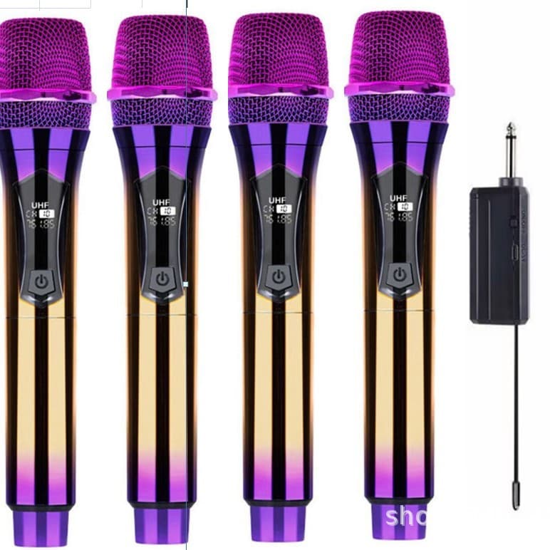 Colorful Rechargeable Handheld Microphone, Universal K Song Bluetooth Microphone with Speaker