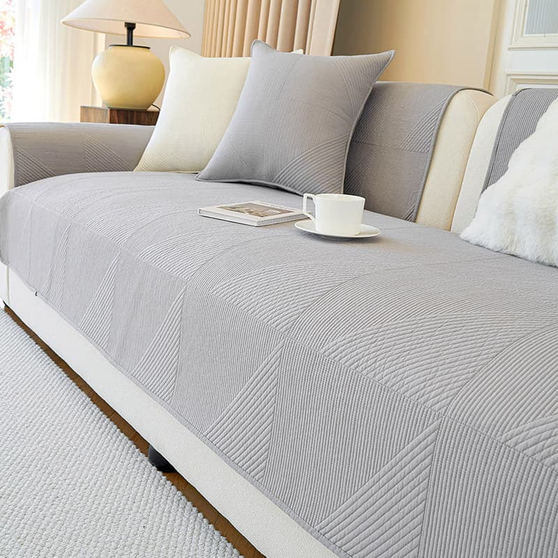 2024 New Pure Cotton Sofa Cushion Cover, Four Seasons Universal Fabric Anti-Slip Sofa Slipcover, High-End Light Luxury Sofa Throw Cover