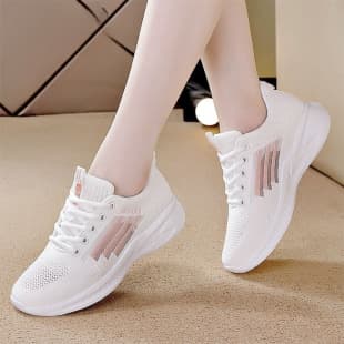Soft Sole Summer Running Shoes, Lightweight Mesh Hollow Women's Shoes, Mesh Shoes Travel Shoes, Breathable Flat Casual Sports Shoes for Women