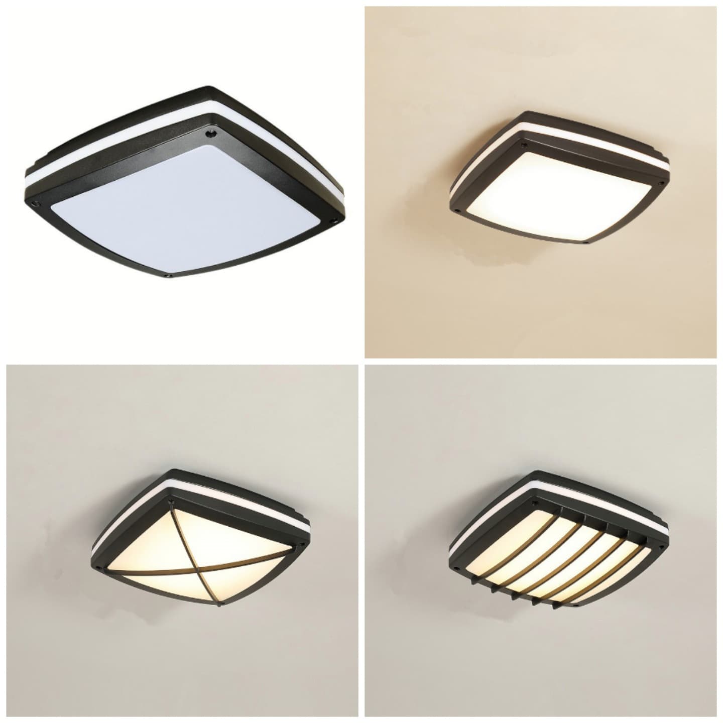 E27 Wall Light Outdoor Moisture-Proof LED Wall Light Waterproof IP65 Square Balcony Wall Light