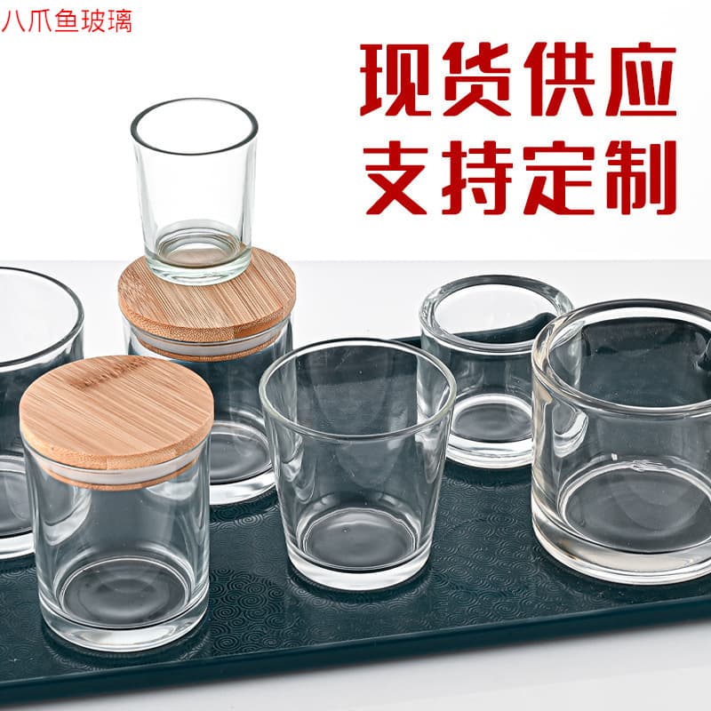 Factory direct sales transparent glass aromatherapy glass bottle thickened glass candle cup diy candlestick ornaments aromatherapy candle cup