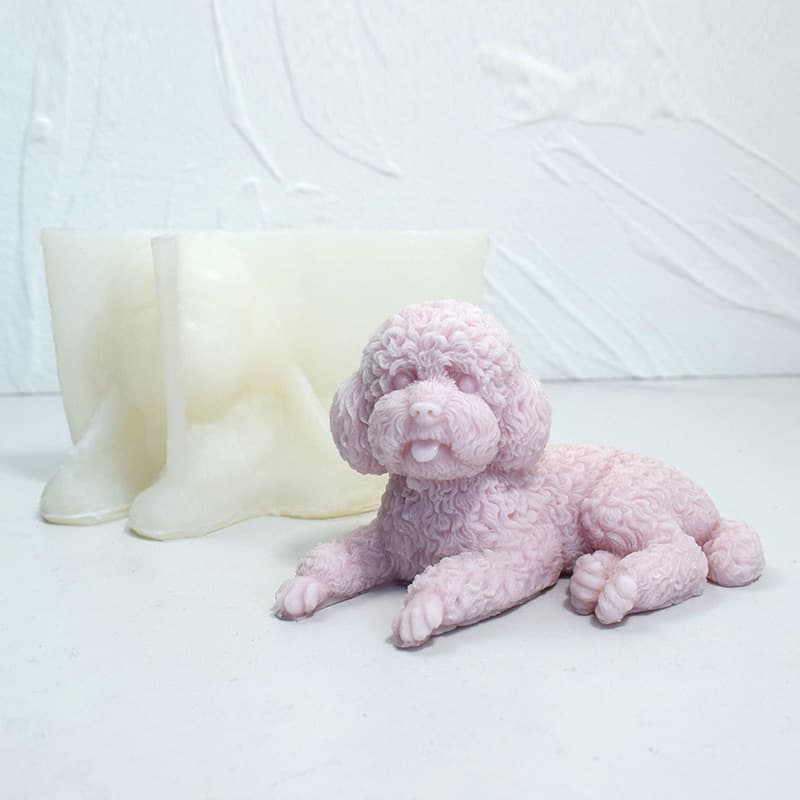 Dog Teddy Dog Scented Candle Silicone Mold, DIY Dog Plaster Aroma Stone Resin Decoration Silicone Mold