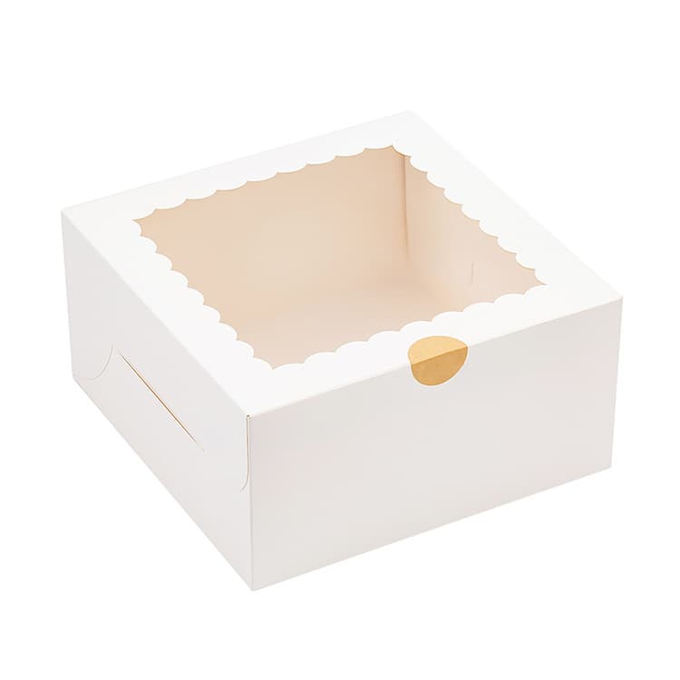 Manufacturer in stock wholesale white card window cake box cupcake box baking packaging box birthday cake box