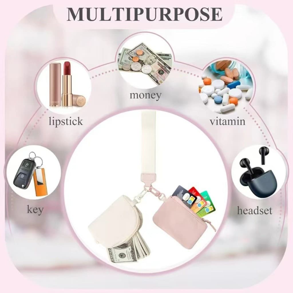 Manufacturer's new lulu same style wrist bag portable card holder bank card mini cute change storage bag