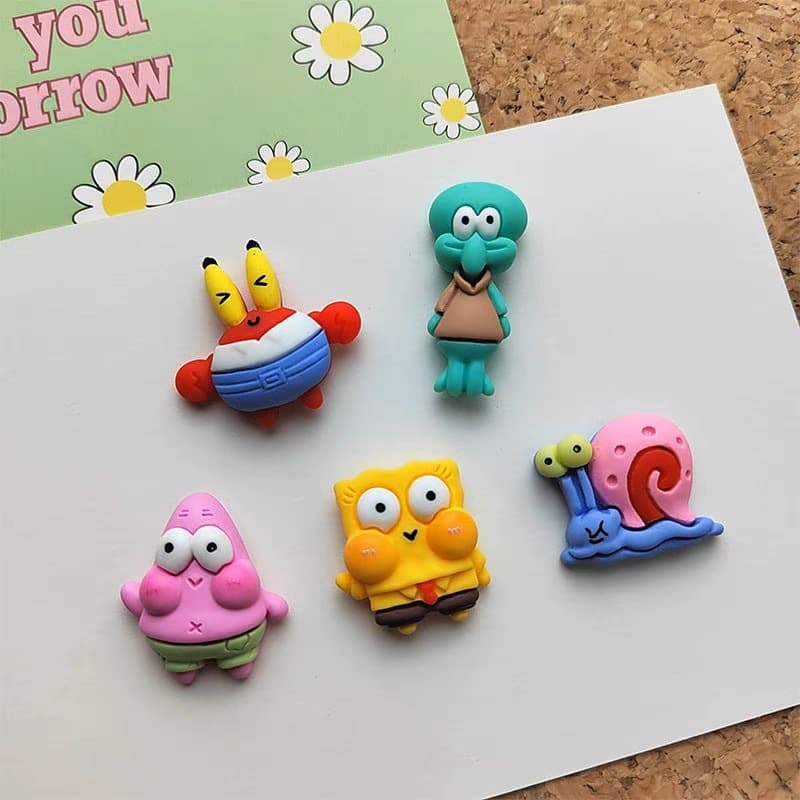 Creative cute SpongeBob thumbtack cartoon resin cork board felt board decoration fixed push pin tack