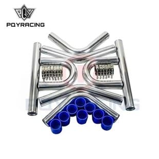 Car Modified Intake Pipe Intercooler Intake Pipe Kit 76mm Turbocharger Intercooler Pipe Silicone Hose Set