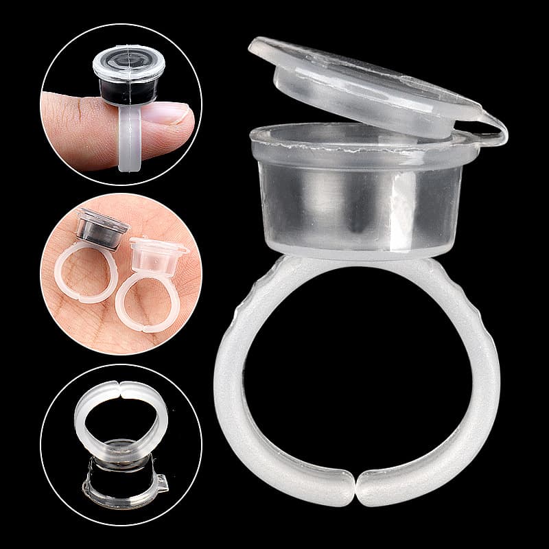 Sealed Ring Cup Glue for Eyelash Extension And Tattoo Coloring Flip Cover Adhesive Ring Cup for Beauty Tools Wholesale