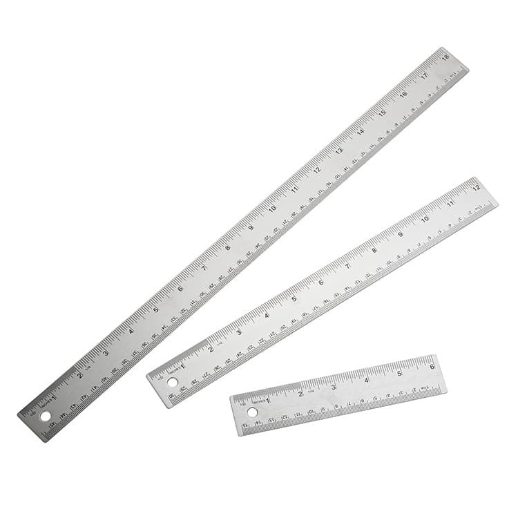 Industrial grade steel ruler, stainless steel cork ruler, 15/20/30cm anti-slip ruler, metric/imperial steel ruler.