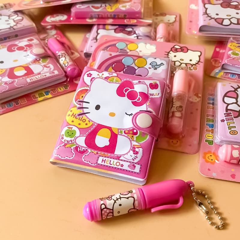 Cartoon Mini Notebook Cute Kids Notebook with Ballpoint Pen Set Elementary School Prize Gift Stationery