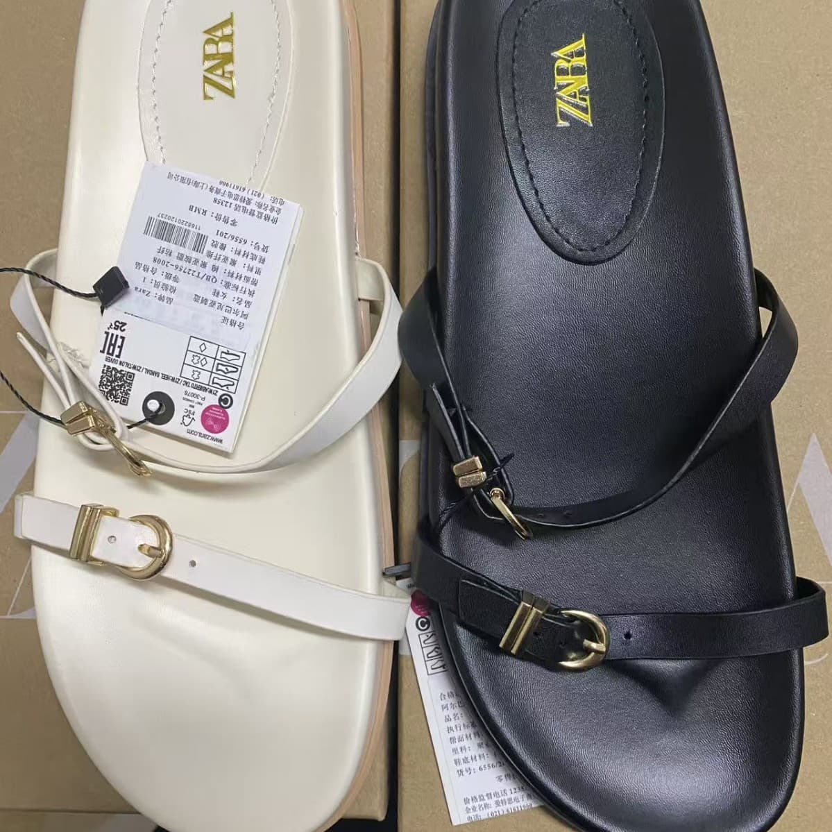 Za2025 Summer and Spring New Women's Shoes Fashionable Buckle Strap Sandals Outdoor Casual Slippers Belt Buckle Sandals